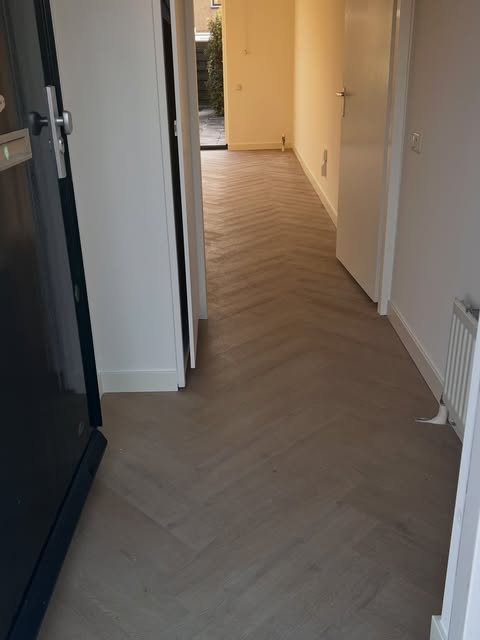 Visgraatvloer doorlopend in de gang